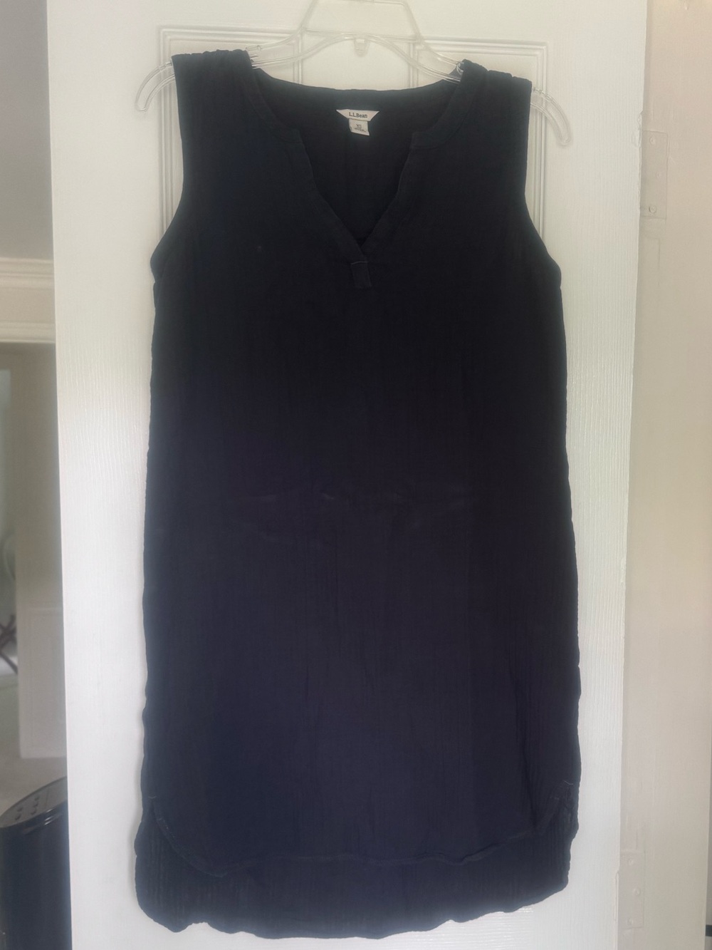 L.L. Bean Cloud Gauze Cover-Up Dress Black XS